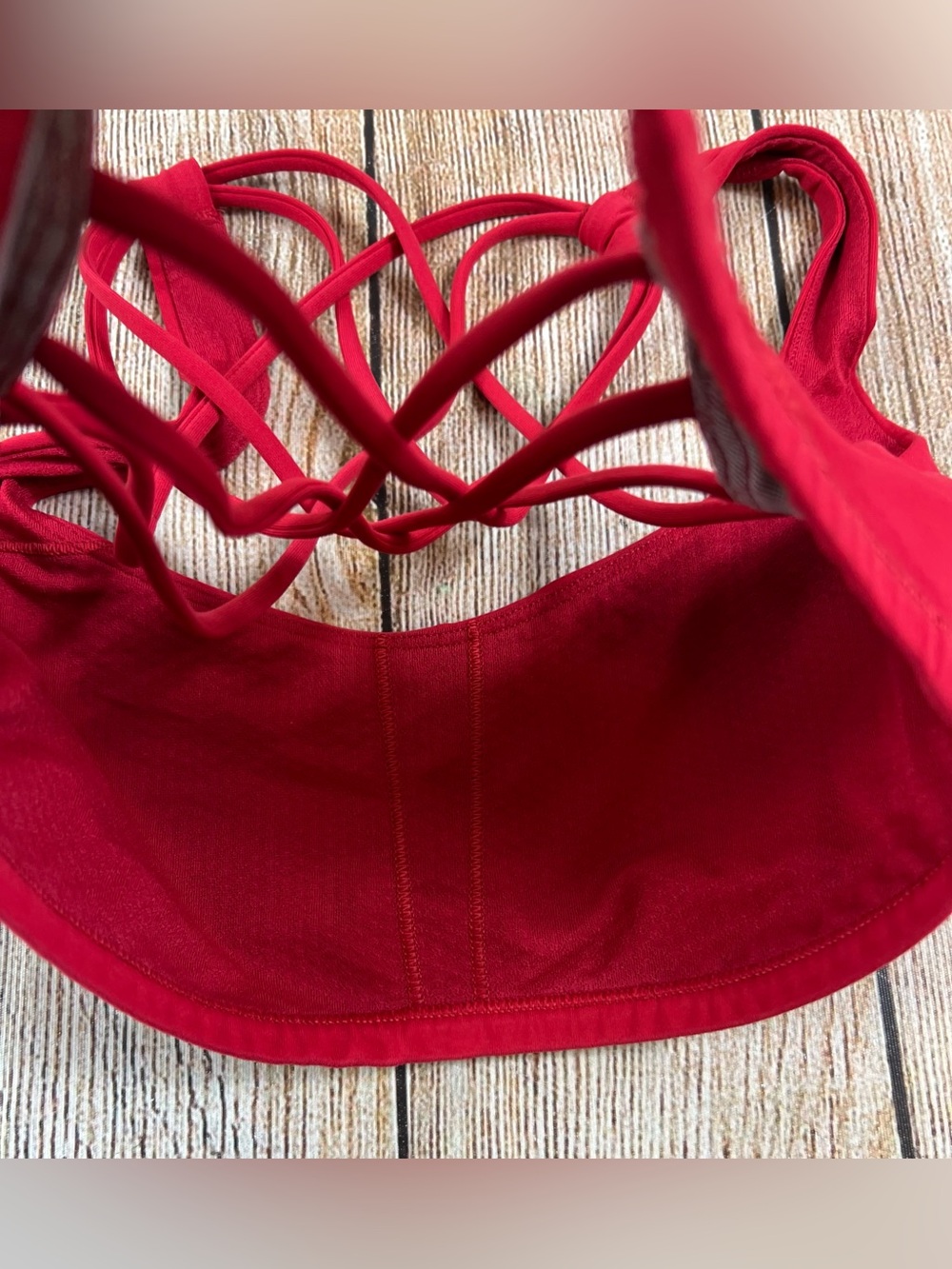 Lululemon Free To Be Strappy Criss Cross Bra Top Red Size 6 LW2731S - Picture 5 of 5